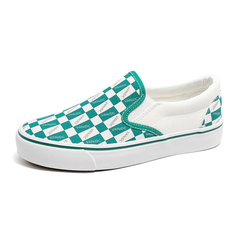 Women's Plaid Canvas Shoes, Casual Flat Shoes, Low-top Non-slip Wear-resistant Canvas Shoes for Students and Couples 6