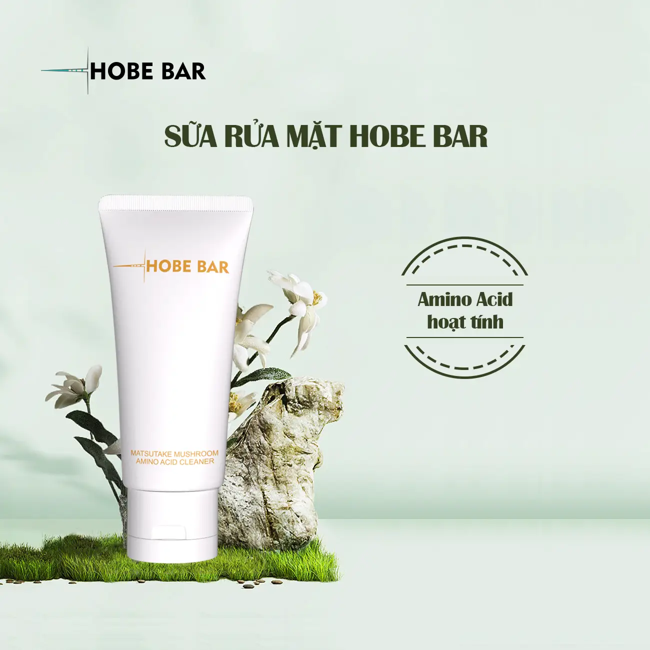 [Skincare] Sữa Rửa Mặt Amino Acid Hobe Bar Hỗ Trợ Làm Sạch Dịu Nhẹ Và Dưỡng Ẩm Da Dành Cho Cả Nam Và Nữ (50Ml)