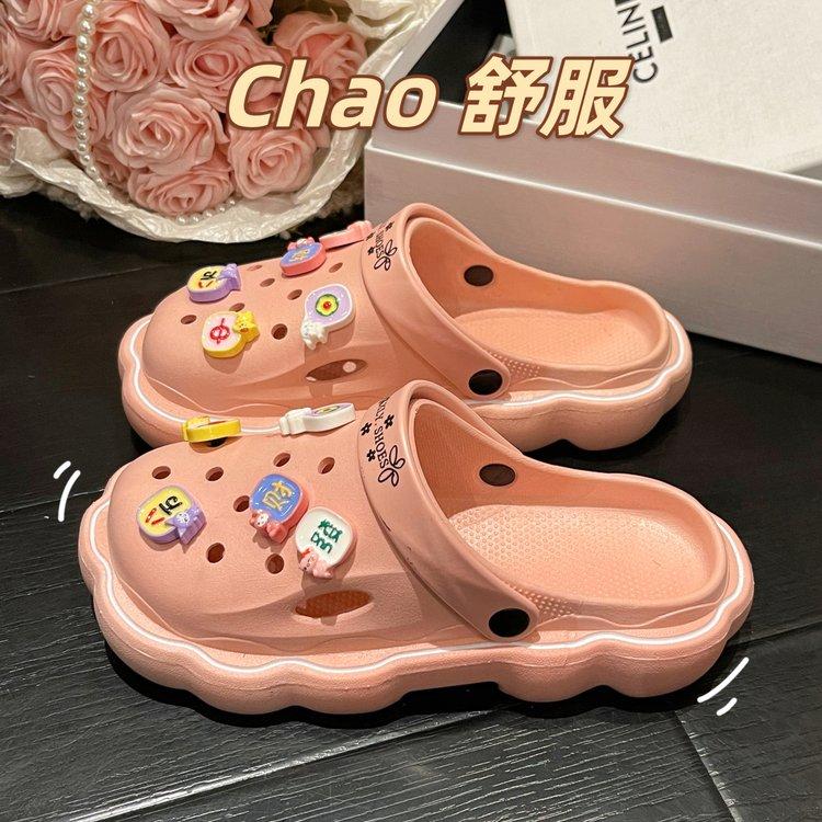 Product Introduction of Hole Shoes Eva Women's Platform plus Height Increasing Summer Outer Wear Closed Toe Non-Slip Deodorant Cartoon New Cool Beach 3