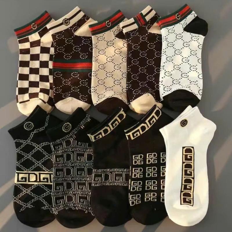  Set 10 đôi tất nam cổ thấp kháng khuẩn khử mồ hôi họa tiết 