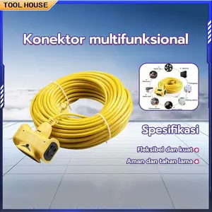【Tool House】 Kabel Listrik Gulungan Roll 30/20/10/5/3 Meter Sambungan Listrik Kabel Roll Kontra Arde Kabel Ekstensi Extension Cord Mendukung Kendaraan Listrik, Kamera, Komputer, Ponsel, Kipas Angin, Dan Mesin Pemotong Rumput Cable Socket