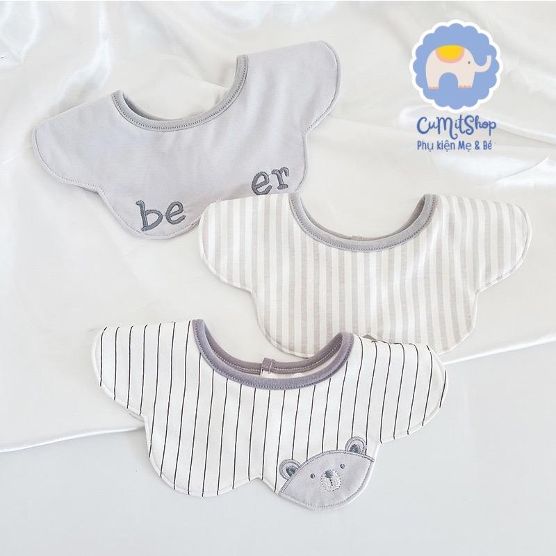 Set 3 Yếm Đeo Cổ Cho Bé 360 Độ Hình Gấu Trẻ Sơ Sinh Bé Trai Bé Gái Vải Cotton…
