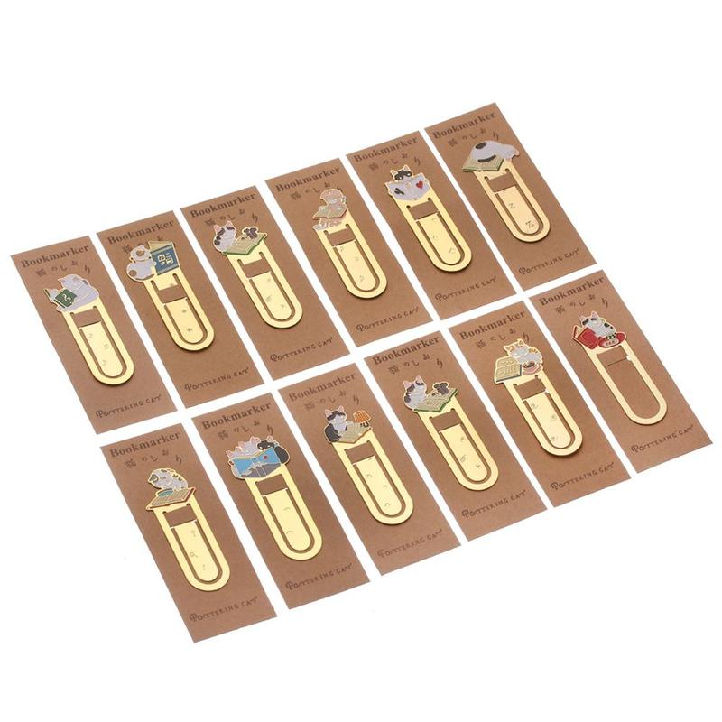 Product Introduction of School Supplies Metal -plated Label Book Folder Cute Cats Bookmark 8