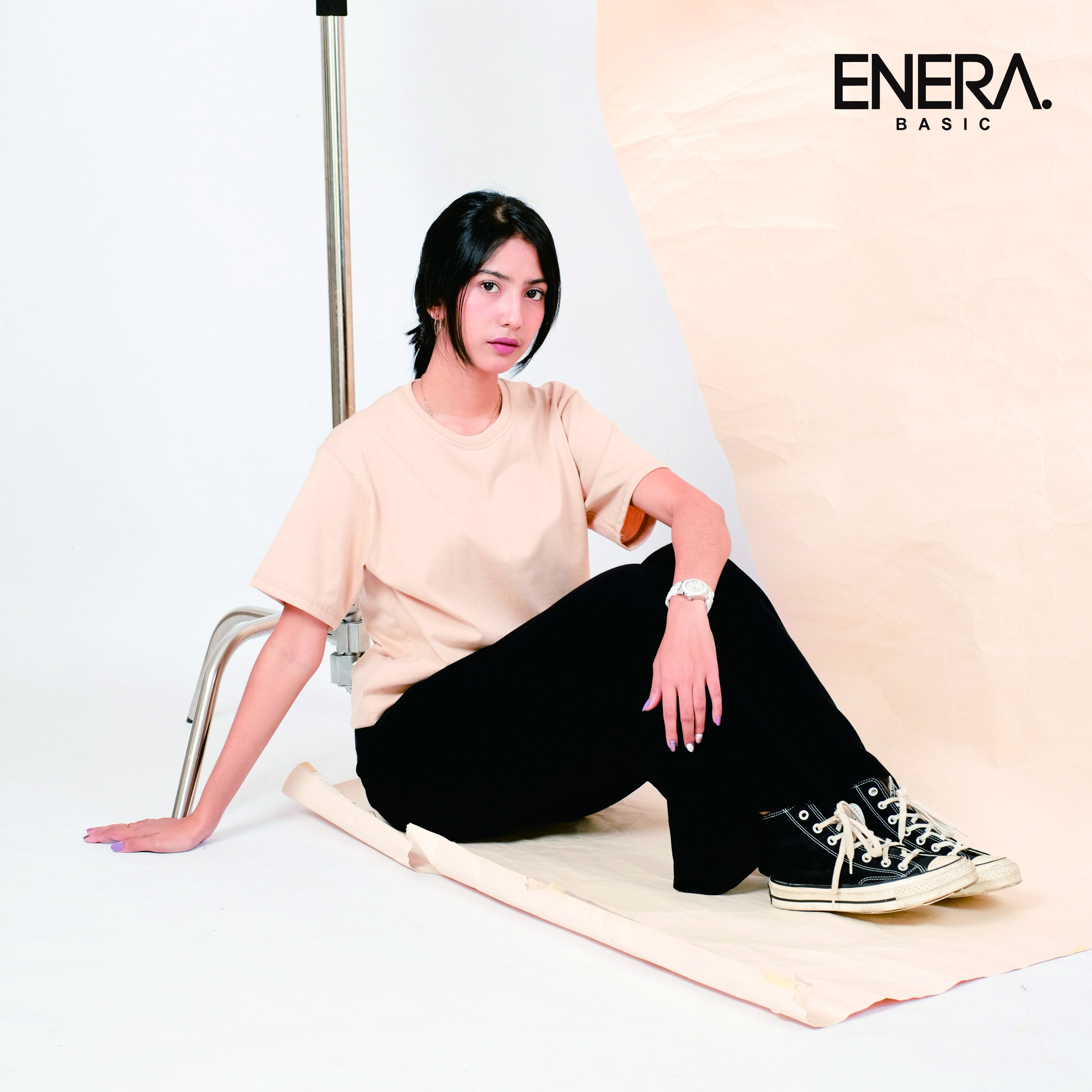 ENERA BASIC - Kaos Polos S/M/L/XL Katun Combed Basic Unisex Wanita Baju