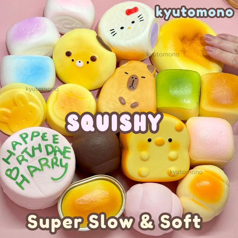 KYUTOSQUISH Squishy Roti Super Slow Gemes Super Soft Bread Cake ...