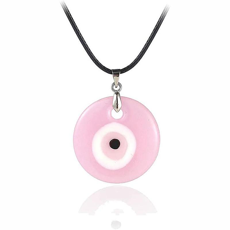 Vòng Cổ Mặt Dây Chuyền Mắt, Màu Xanh Dương, Hình Tròn, Phong Cách Thổ Nhĩ Kỳ, Thiết Kế Mắt May Mắn, Dành Cho Phụ Nữ Và Nam Giới 3