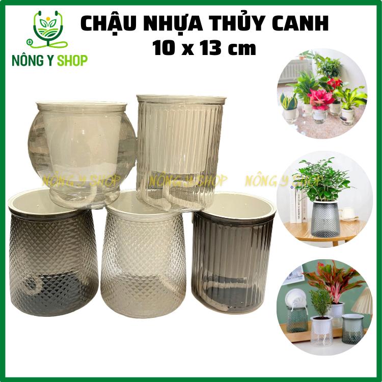 Chậu nhựa trồng cây thuỷ sinh thủy canh để bàn chậu tự dưỡng tự tưới trồng hoa cây cảnh đặt bàn