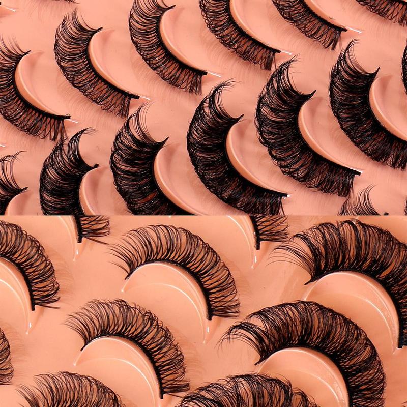 Product Introduction of Hot-selling New Product 20 Pairs DD Curl free Grafting False Eyelashes, Multi-layer Daily Dense Curled Cross-shaped Simulation Natural False Eyelashes 18