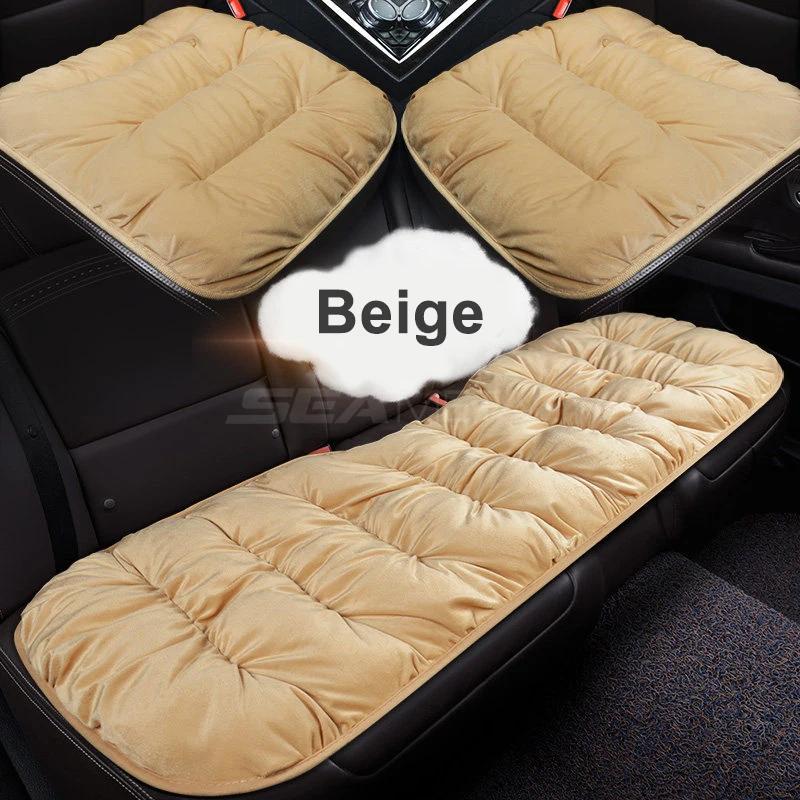 Solid Color Car Seat Cover, 1 Count Non-slip Soft Car Seat Cushion, Durable Plush Car Seat Pad, Universal Car Interior Accessories for All Seasons 6