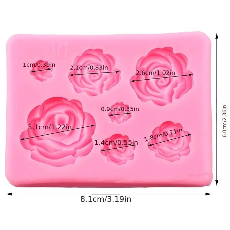 Rose Flower Shaped Silicone Mold, Non-slip Food Grade DIY Wedding Cupcake Cake Chocolate Gummy Mold, Kitchen Tool for Baking 1