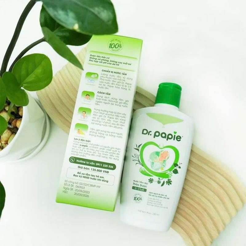 [Chính hãng] Nước tắm gội thảo dược Dr.Papie cho bé giúp dịu mát da, ngăn ngừa rôm sảy, mẫn ngứa 4
