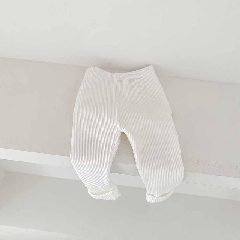 Product Introduction of Children's base pants for autumn and winter, Korean style, with fleece, long pants for boys and girls, 0-2 years old, striped, ins 9