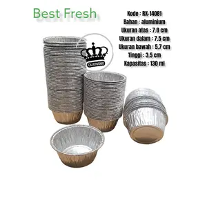10 PCS Aluminium foil cup RX 14081 + tutup / zupa soup / cake muffin - Alumunium foil cup BEST FRESH 130 ML