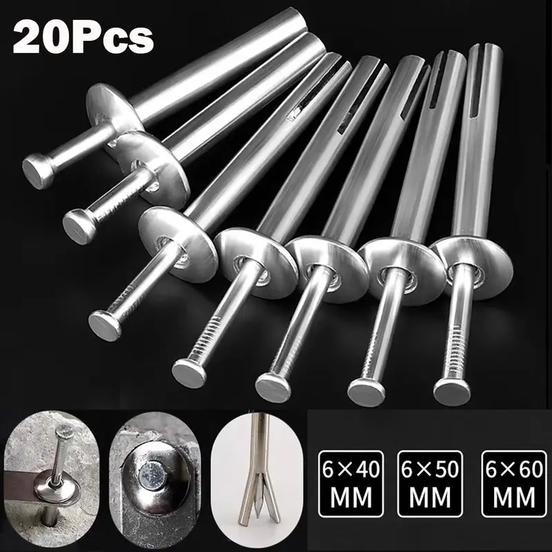 New M6 Hammer Drive Rivet Steel Knock Type Rivet Assortment Kit ...