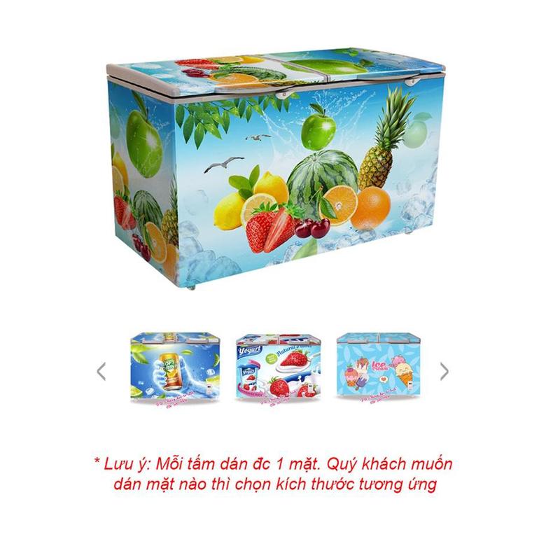 Decal dán tủ đông chất liệu decal chống nước siêu bền sẵn keo dán cho tủ nằm tủ kem tủ hải sản đông lạnh giải khát TỦ ĐÔNG