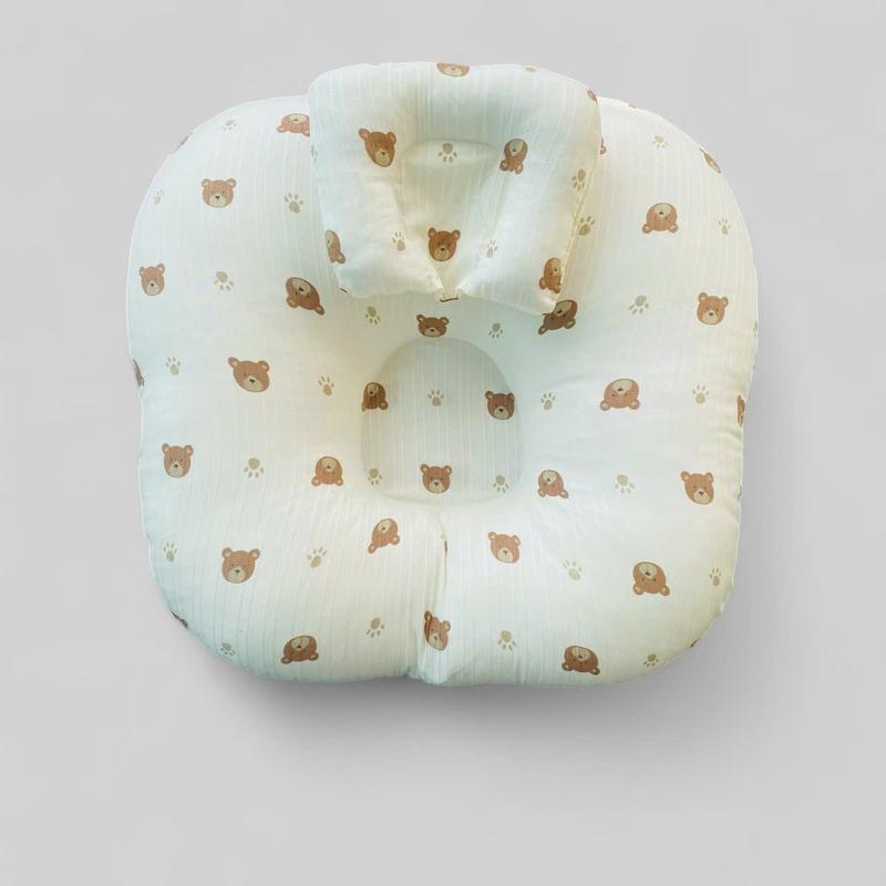 Gối chống trào ngược Goixinhngocquyen nệm chống trào ngược cho bé sơ sinh (Kèm gối chống móp đầu cho bé  zise 70x70cm ) Kem Nhộng Chũn