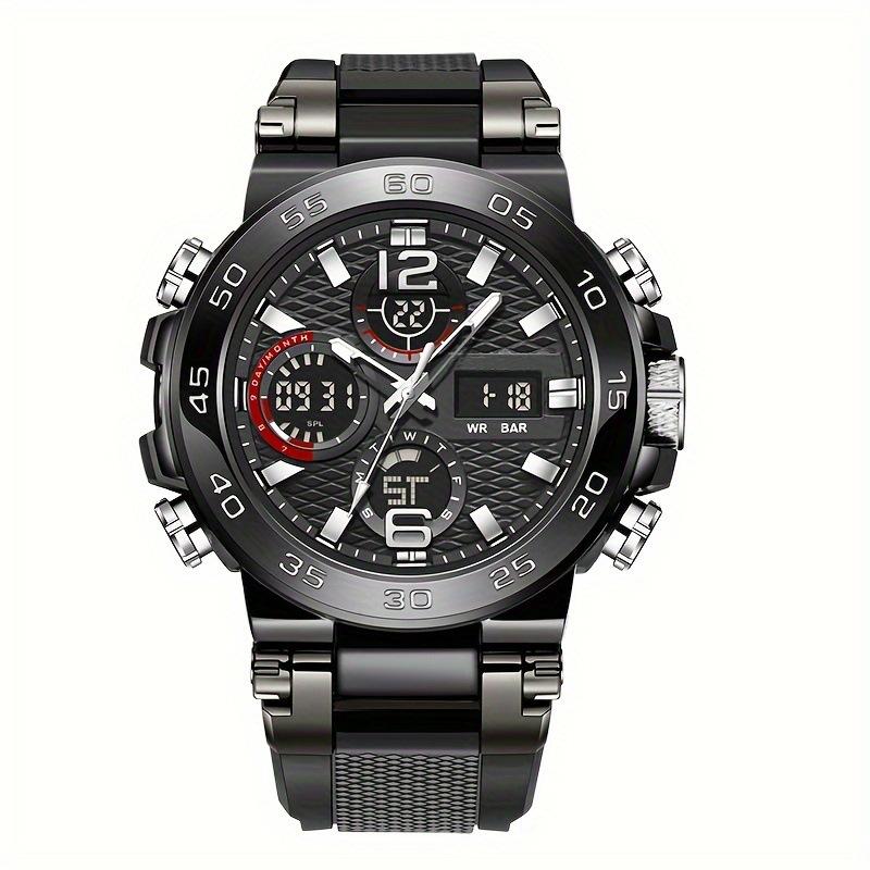 Product Introduction of Sports Watch Fashion New Dual Display Multi-Function Silicone Luminous Sports Casual Waterproof Men's Watch 9