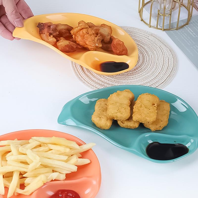 Creative Mango-shaped Seasoning Dish Multi-specification Snack French Fries Dipping Sauce Platter Wheat Straw Fiber Bowl Tableware Household Kitchen Breakfast Snack Dip Tray 1