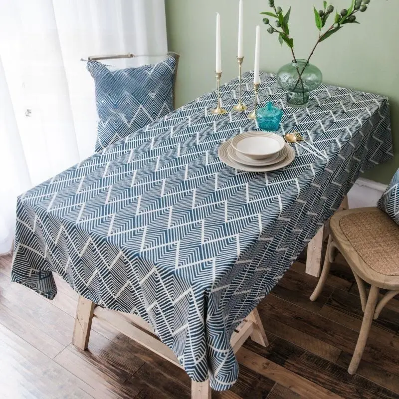 Geometric Pattern Tablecloth, 1 Count Rectangular Tablecloth, Table Decoration Supplies for Home Kitchen Dining Room, Vanity Decor Accessories