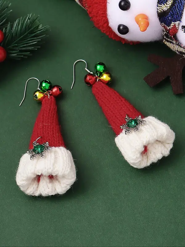 Cute Christmas Themed Dangle Earrings, Snowflake & Bell Decor Dangle Earrings, Fashion Jewelry Accessories for Women & Girls 3