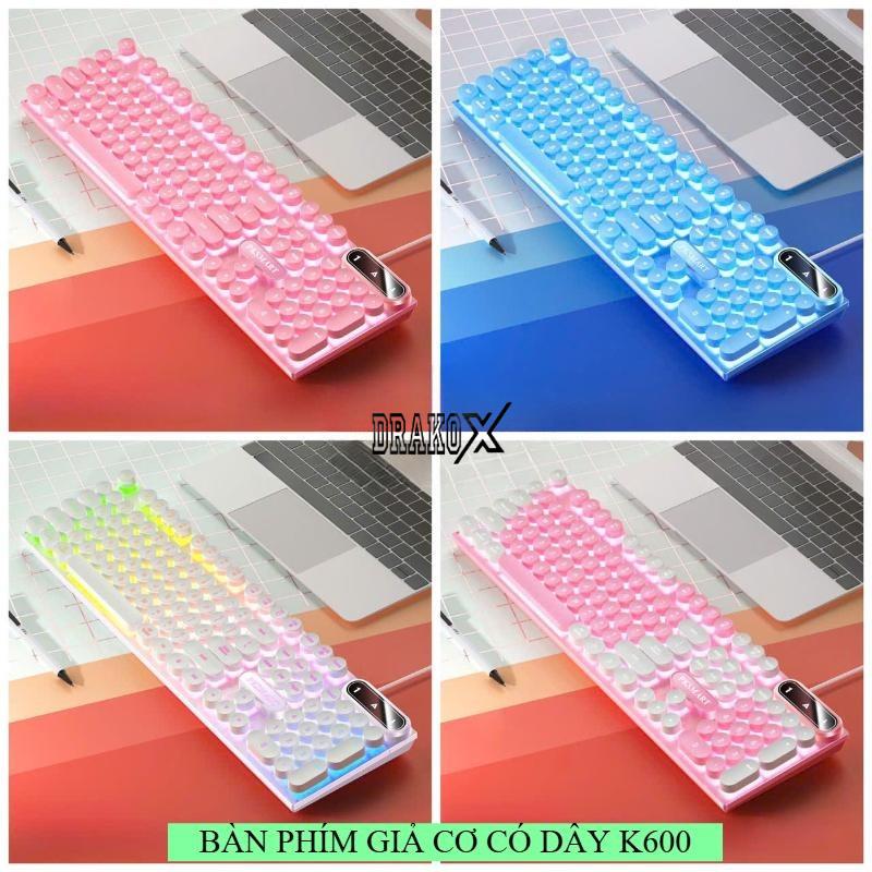 Bàn Phím Giả Cơ Có Dây K600 Nút Tròn Led Trắng Và Mix Xuyên Chữ Dùng Cho Máy Tính Laptop Chuyên Game Làm Việc Văn Phòng Giá  Rẻ Chất Lượng Bảo Hành 30 ngày