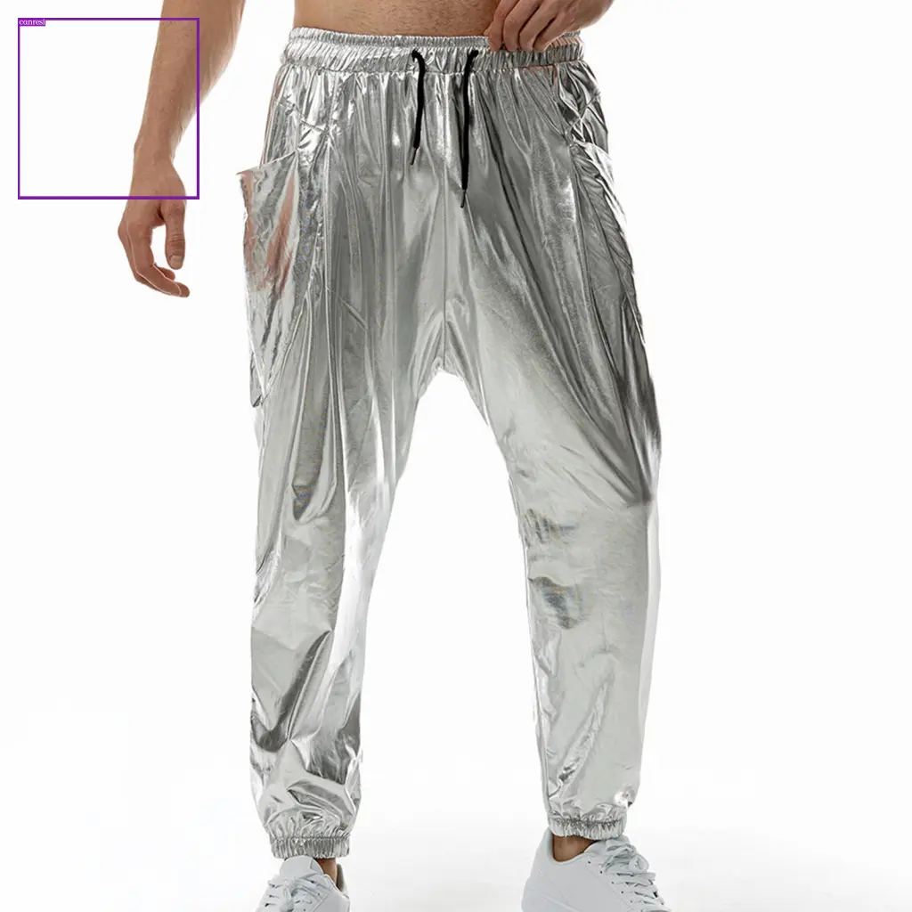 canresi- Men Sweatpants Jogging Trousers Men's Casual Harem Pants with Elastic Waistband and Side Pockets Comfortable Loose Fit Joggers for Daily Wear in Solid Colors