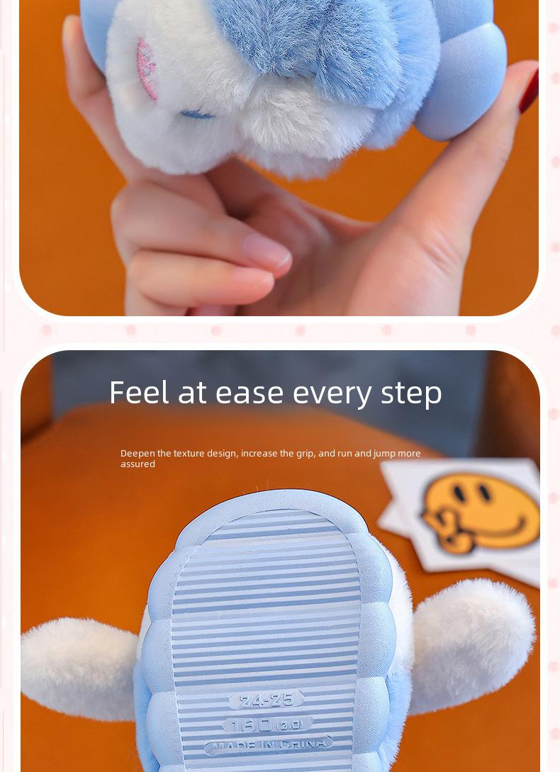 Product Introduction of New Autumn and Winter Cartoon Children's Cotton Slippers Medium and Large Children's Baby Cotton Slippers Cute Parent-Child Home Non-Slip Warmth Retention Material 9