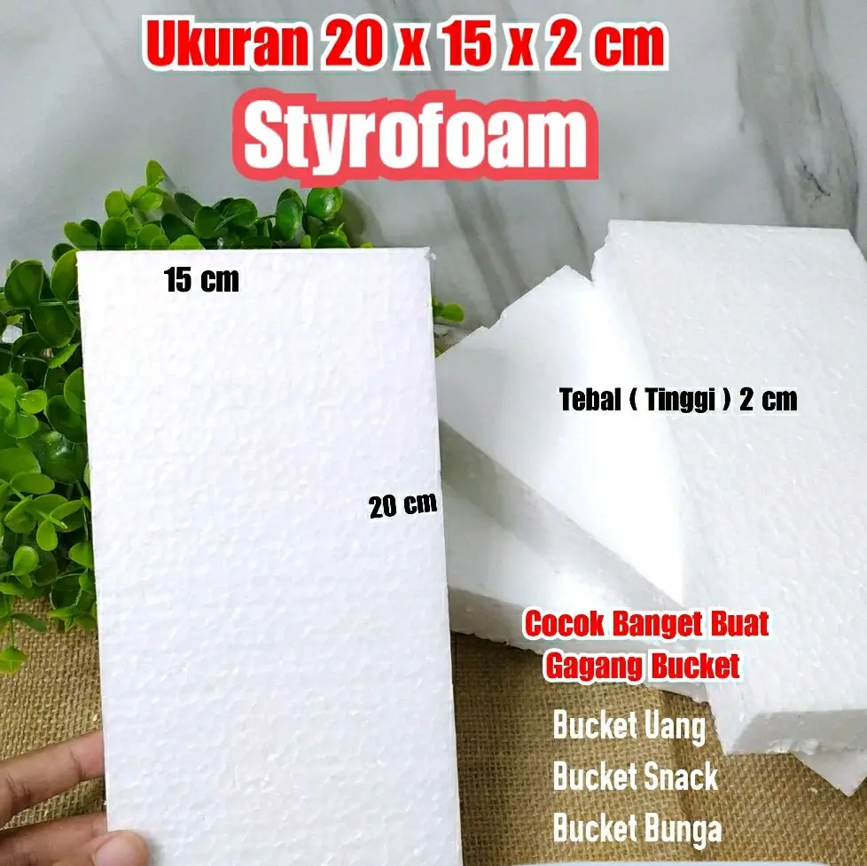 Gabus Bucket Ukuran 20 x 15 x 2 cm / Gabus Pegangan Bucket/ Gabus Gagang Bucket/ Styrofoam Bucket/ Styrofoam Bucket Uang/ Styrofoam Bucket Snack/ Styrofoam Bucket Bunga/ Busa Bucket/ Busa Pegangan Bucket/ Busa Gagang Bucket