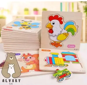 MAINAN EDUKASI ANAK PUZZLE  2D / WOODEN MINI PUZZLE maina bebek tumpuk menumpuk kayu pazel