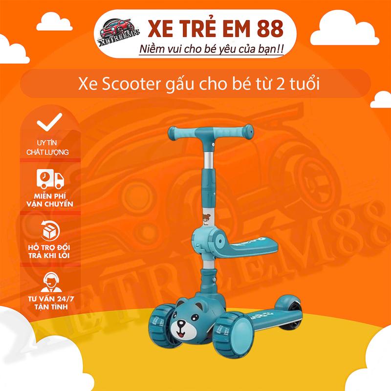 Xe Scooter gấu cho bé từ 2 tuổi trở lên Đồ Chơi Toy xedien can xe dien xe can self balancing  scooters scooter  mini xe kickboard  điện escooter xe kickboard suga xe drift  3 bánh xe điện  drift