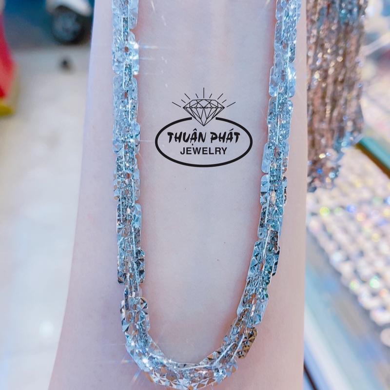 Phụ Kiện Dây Chuyền Xoắn Vuông 6li Đeo Cổ Sang Trọng Trang Sức Bạc Ý Xi Kim - Bạc Thuận Phát