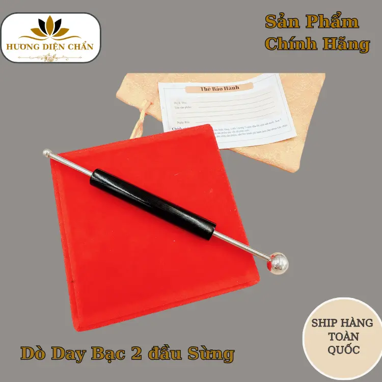 Dò Day Bạc 2 đầu Thân Sừng Day Ấn Huyệt- Dụng Cụ Diện Chẩn