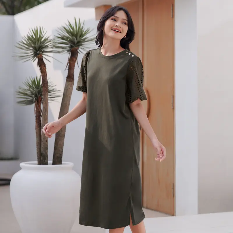 Momelca Wika Daily Dress - Gaun Basic Nyaman Casual Katun Untuk Wanita 8
