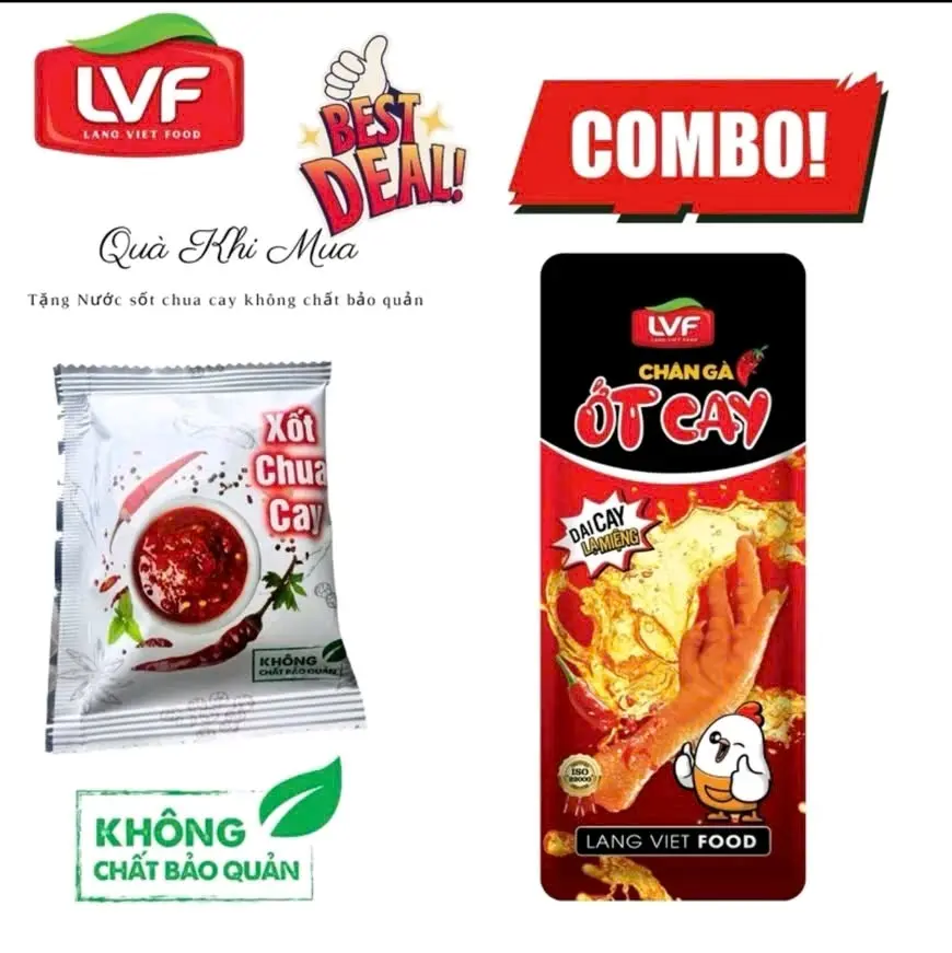 chân gà x3 của làng việt food 10gói được hẳn 30cái chân , sản xuất tại Việt nam hạn sử dụng 6tháng