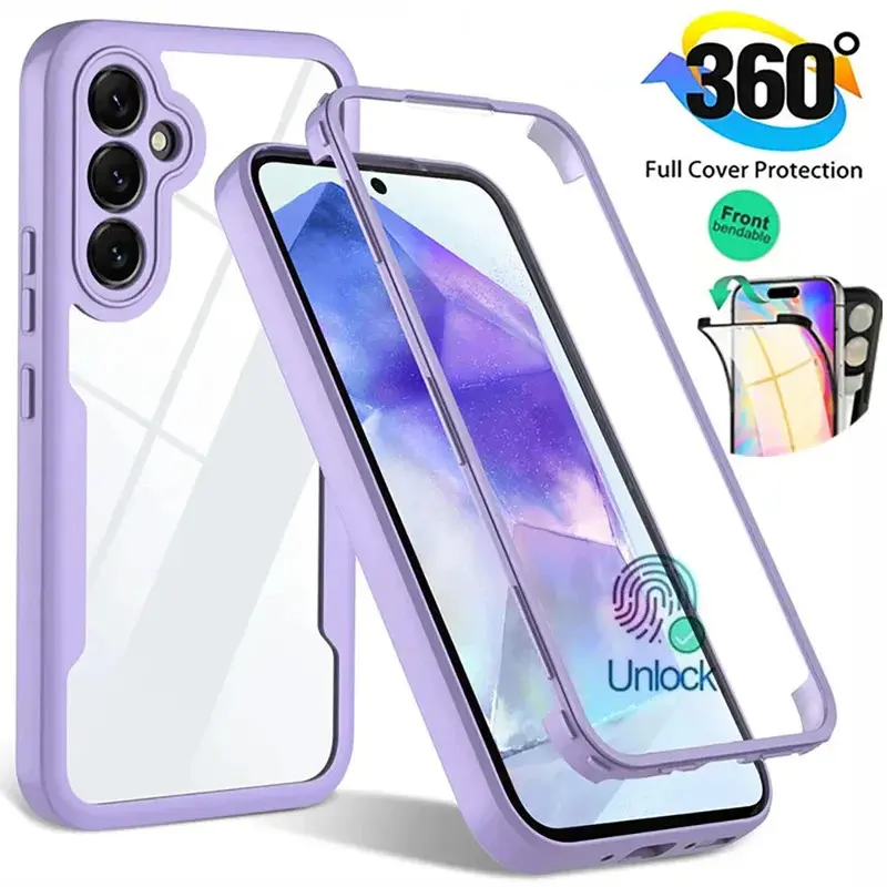 360 Full Cover Screen Protector Phone Case For Samsung Galaxy A55 5G A35 A15 A54 A53 A52 A34 A14 A32 A13 A51 A33 A71 A12 CasesGoodluck3C store
