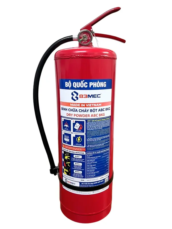 Bình Chữa Cháy Bộ Quốc Phòng 83 MEC, Bình Bột 8kg ABC ( Có Tem Kiểm Định PCCC) 0