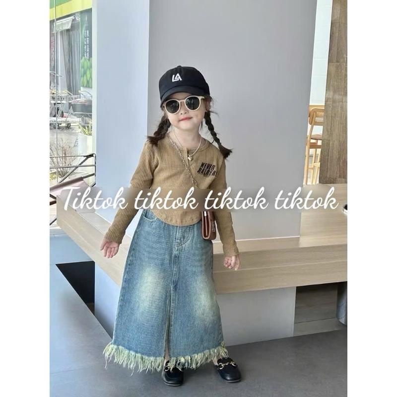 10-30KG ÁO TĂM ĐŨI LẠNH KÈM CHÂN VÁY DÁNG DÀI BÉ GÁI(TAMNAU)