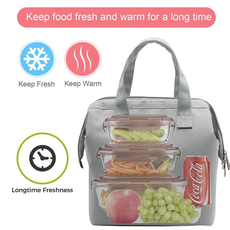 Product Introduction of Large Capacity Lunch Bag, Portable Insulated Lunch Bag, Lunch Box Storage Bag for Office School Travel Outdoor Camping, Lunch Bags for Women, Kitchen Accessories, Summer for Gift 6