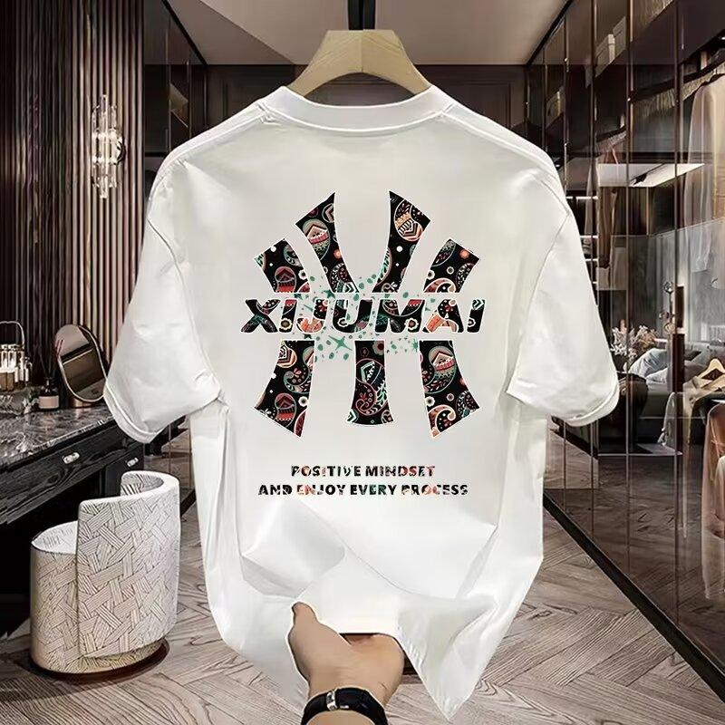 Product Introduction of Short sleeved T-shirt men's summer trend round neck printed Korean Version New Half sleeved top 5