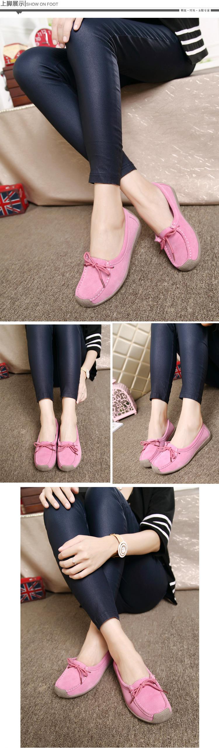 Product Introduction of Large Size 35-43 Flat Loafers Women's Shoes Non-Slip Genuine Leather Snail Shoes Mom Shoes 11