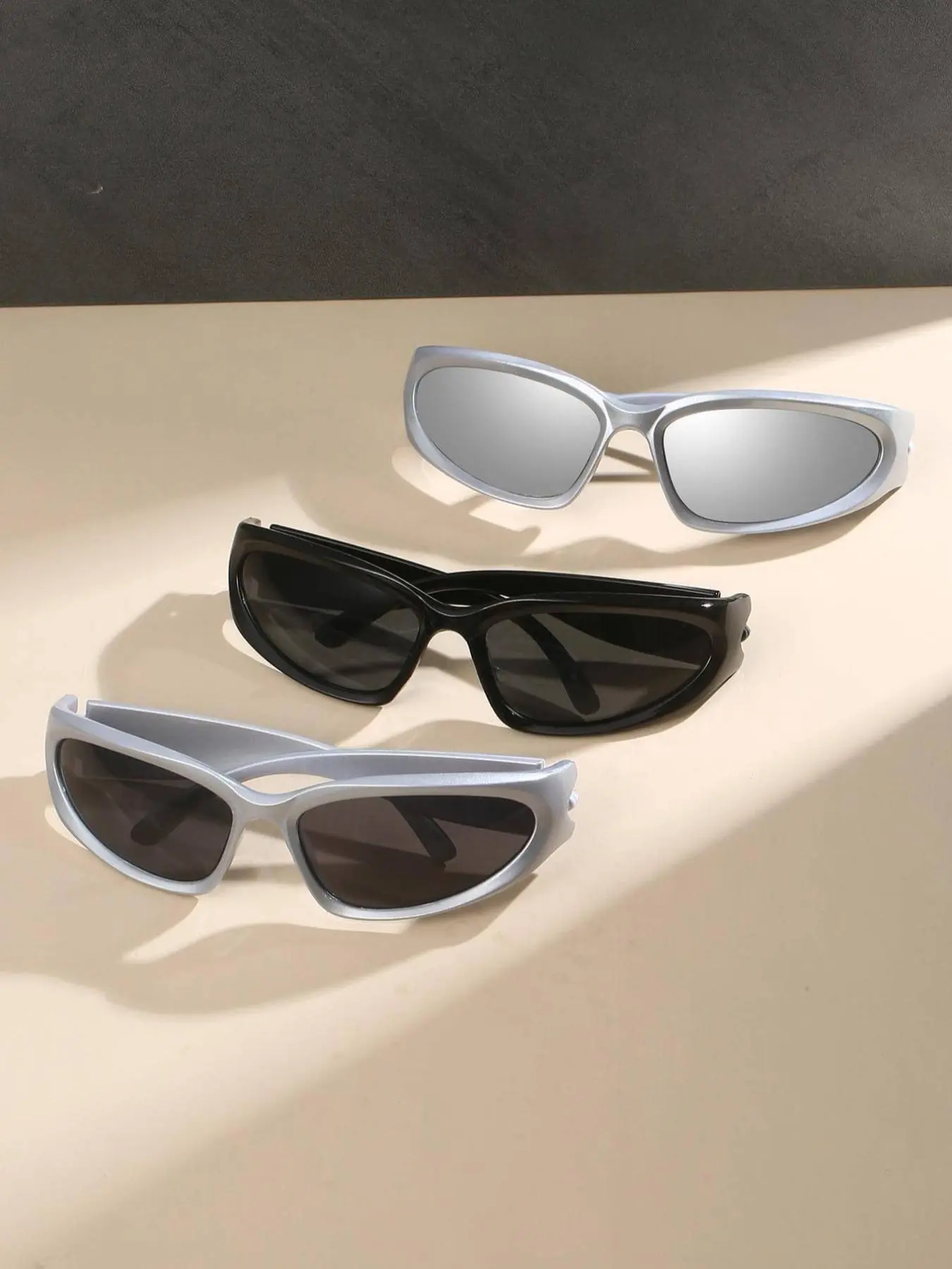 3 Pairs Simple Cool Thin Sunglasses for Everyday Use, Summer Cat Eye Frame Fashion Modern Sunglasses, Travel Accessories