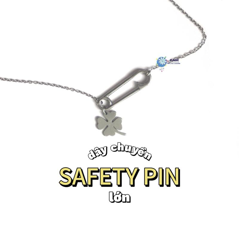 [Cam] Dây chuyền SAFETY PIN LỚN cỏ bốn lá thép không gỉ - TikTok Shop ...