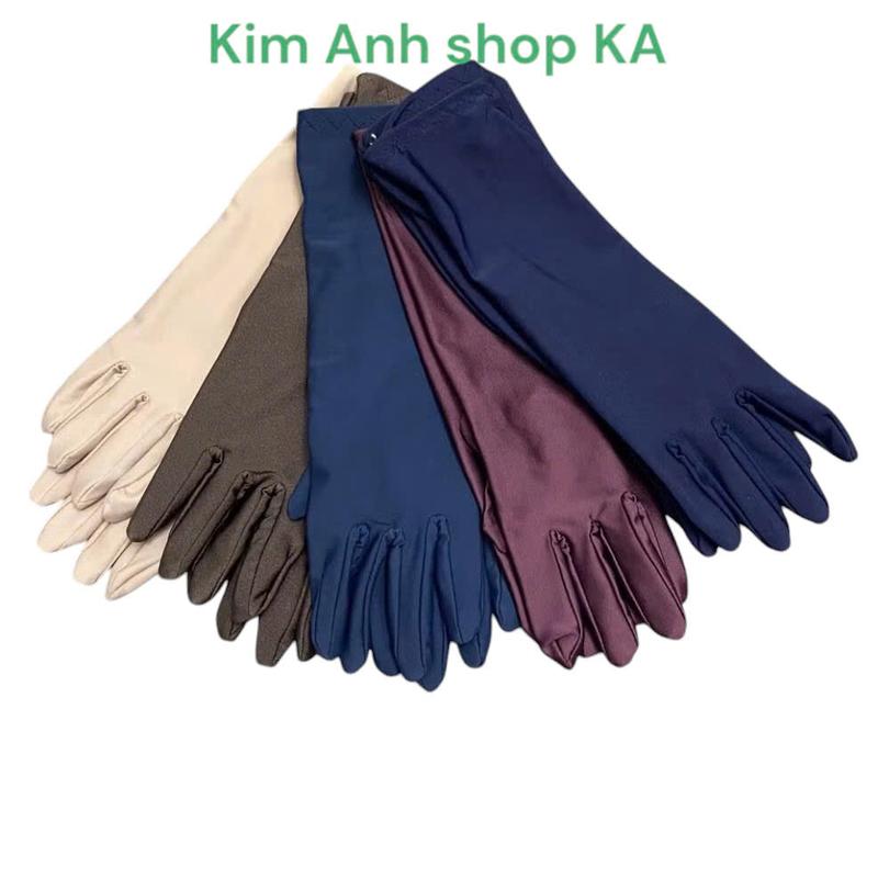 Găng tay chống nắng 2 da 2 lớp dầy dặn thun lạnh - Nhiều màu sắc 7
