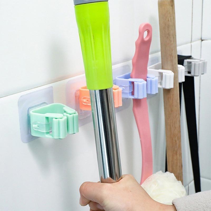 Móc Treo Chổi , Cây Lau Nhà - Thanh Treo Kẹp Giữ Chổi Dán Tường Đa Năng , Chịu Lực Tốt , Không Thấm Nước 1
