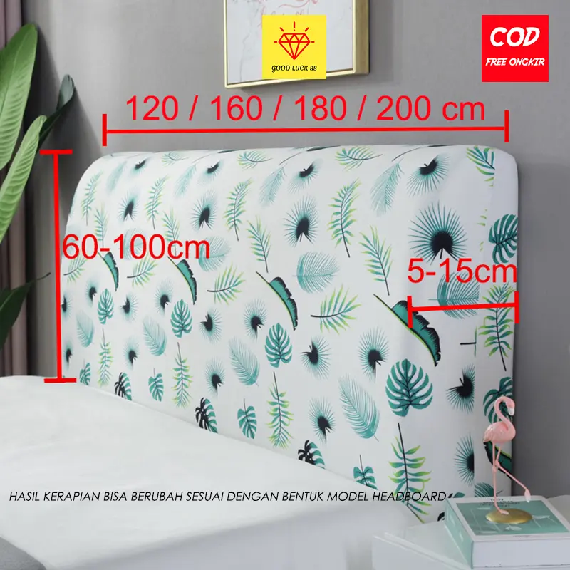 Sarung Sandaran Tempat Tidur Headboard Springbed Ukuran 120 x200 hingga 200x200 Kain Ranjang 8