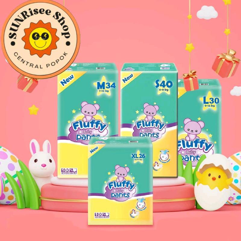 (2BALL) FLUFFY BABY PANTS S40 M32 L28 XL26 Bayi Balita Diapers 0