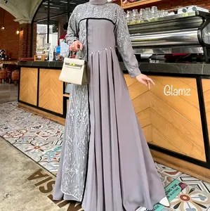 ALNAIRA GLZ / gamis tile bordir royal twist ORI GLAMZ /  Maxi Pesta Mewah Dress Wanita Muslim Kondangan Lebaran