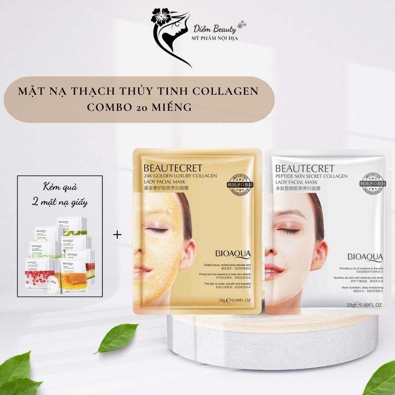 [Combo 20 miếng tặng 2 mặt nạ giấy] mặt nạ thạch thủy tinh collagen BioAqua dưỡng ẩm, tăng sinh collagen cho da - Skincare - Dưỡng Ẩm Da