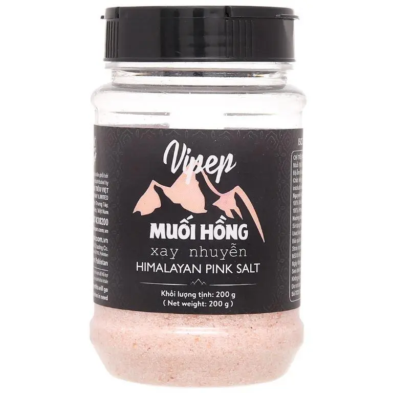 Muối hồng xay nhuyễn Vipep hũ 200g Gia Vị nhập khẩu
