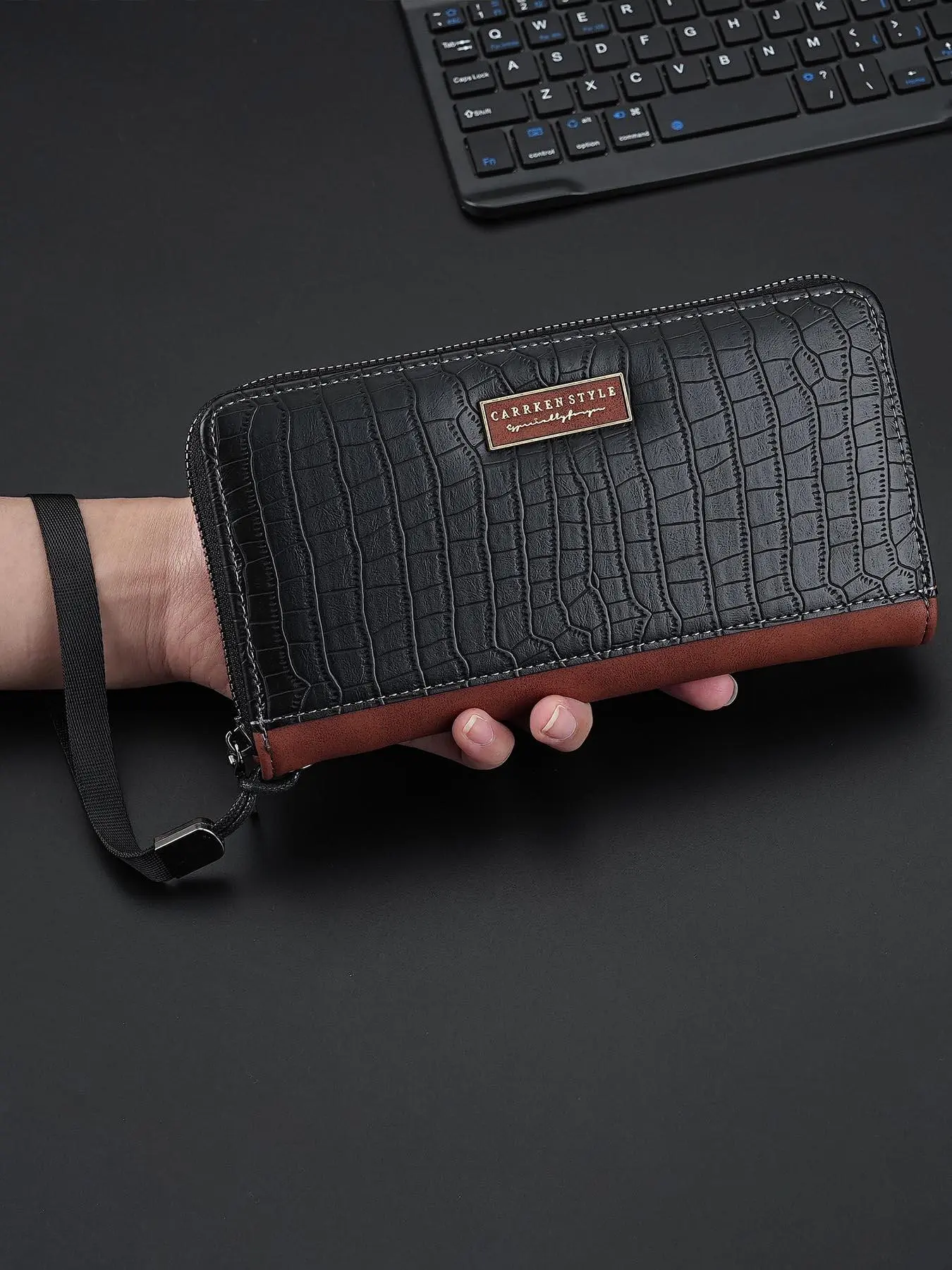 Men's Business Fashion Long Wallet, Multi-functional Phone Wallet, Casual Trendy Large Capacity Wristlet Bag for Daily Use